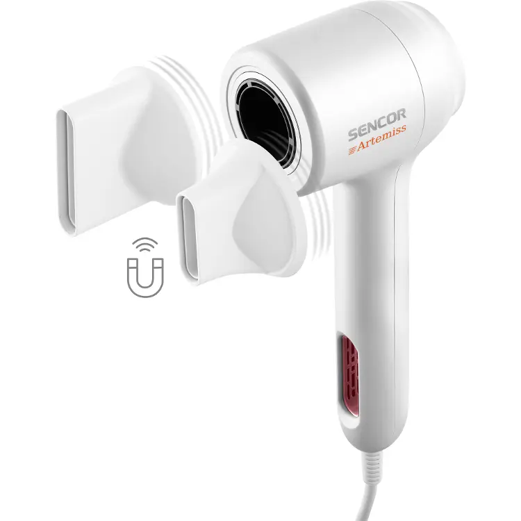 Sencor SHD 9100RS Artemiss — Dwie końcówki z mocowaniem magnetycznym