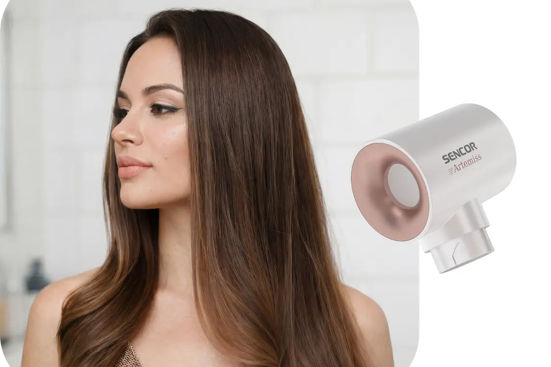 Sencor SHS 9200RS — Nasadka do suszenia skupia kierunek nawiewu