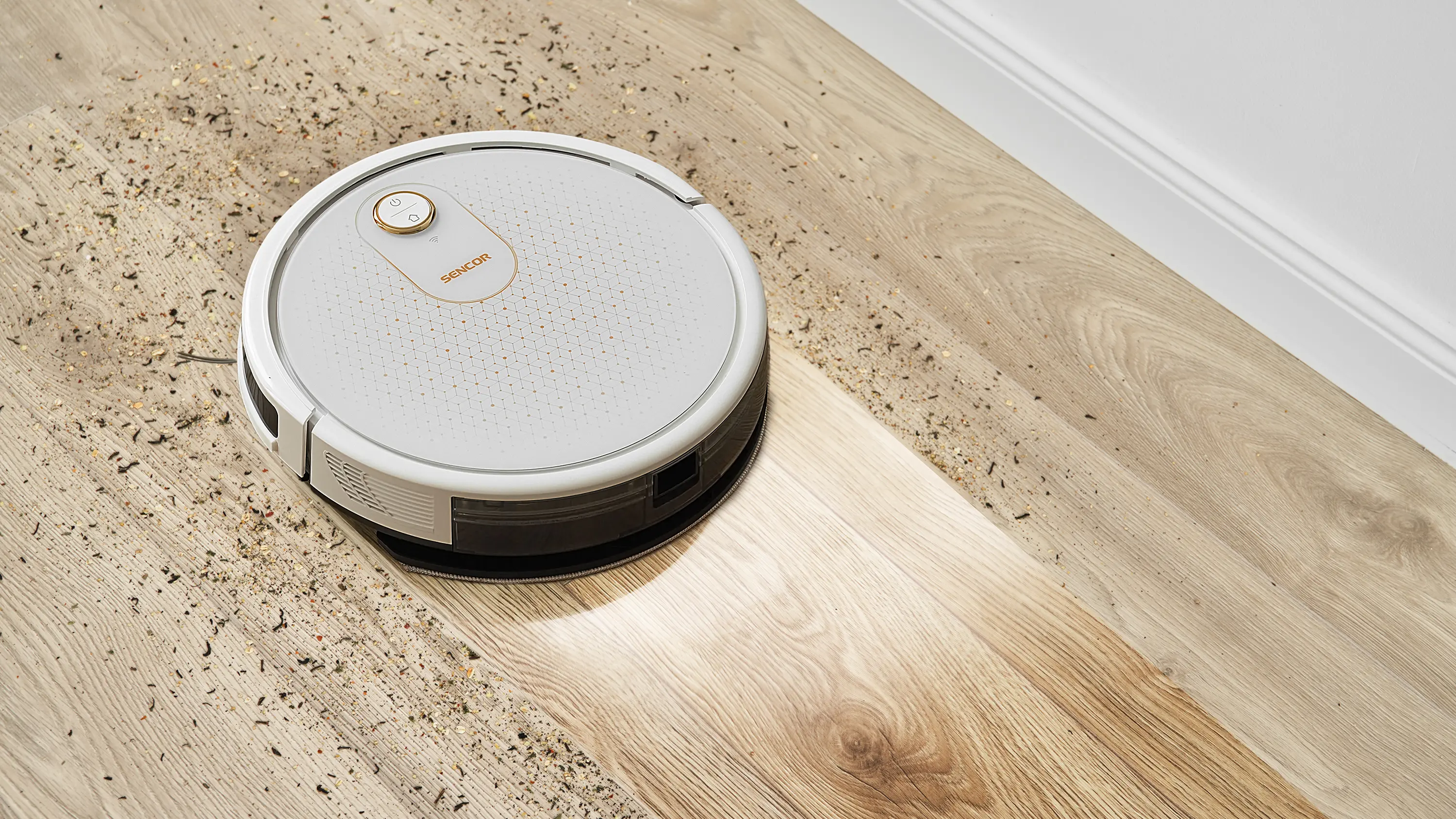 Sencor SRV 4550WH — Smart Gyro z odkurzaniem i mopowaniem