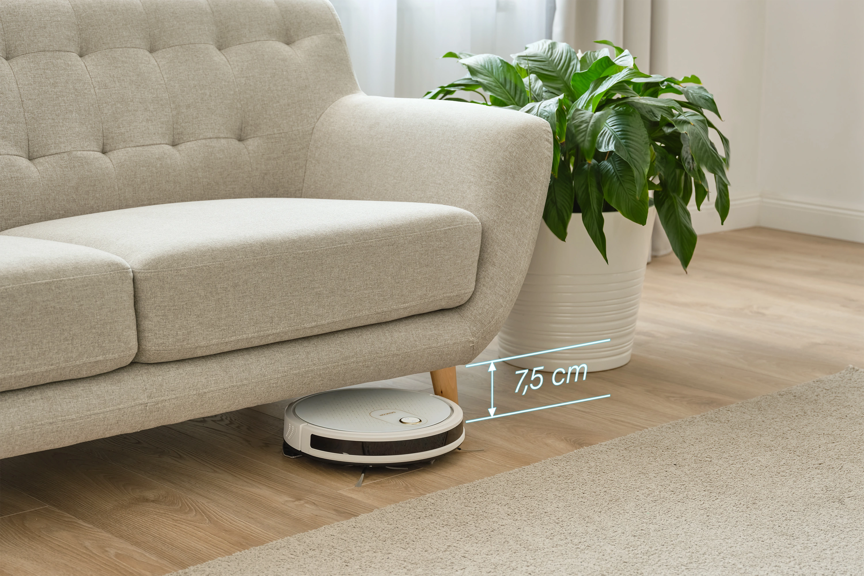 Sencor SRV 4550WH — Korpus 7,5 cm pod niższymi meblami