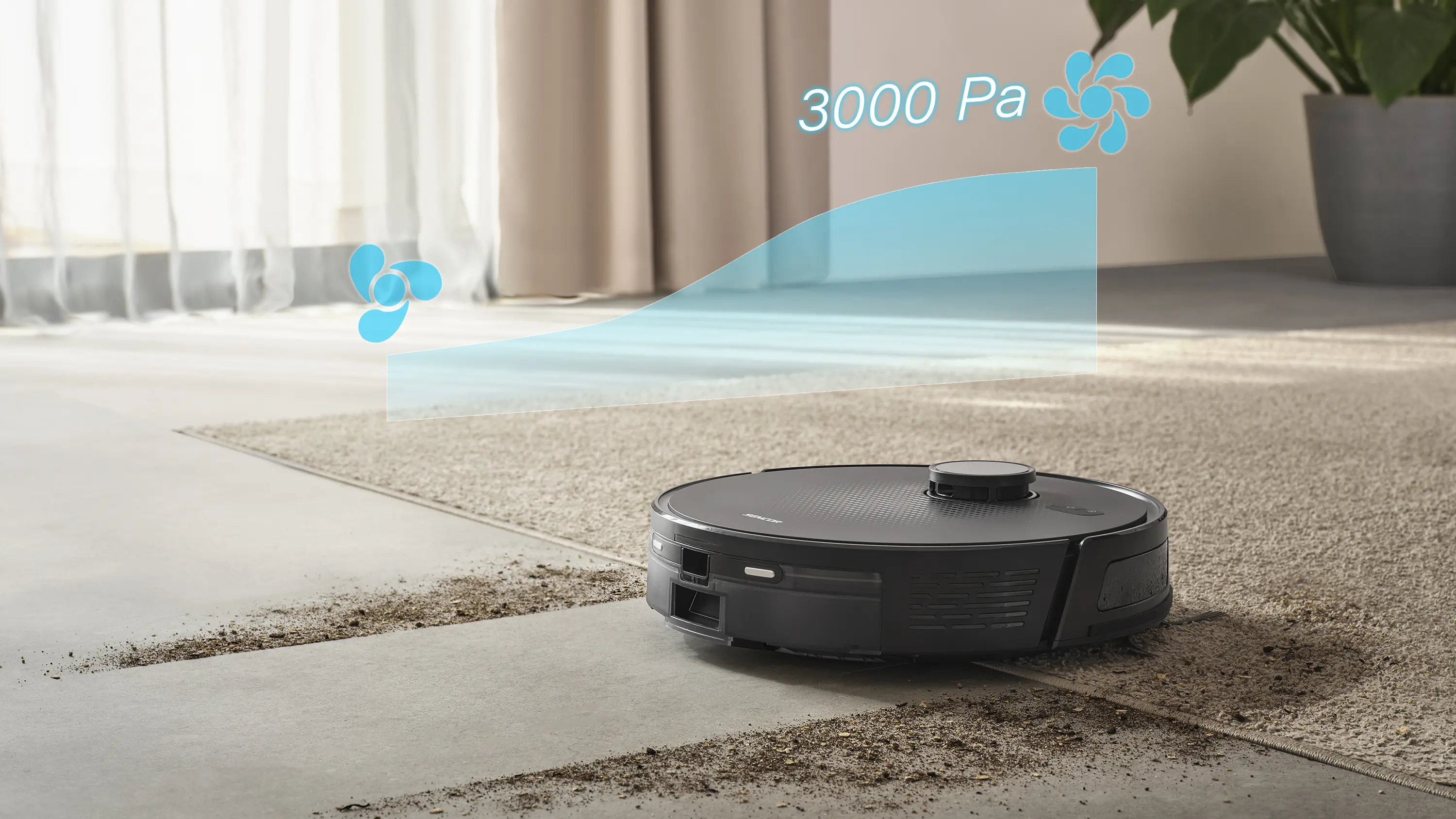 Sencor SRV 9020BK — Podciśnienie 3000 Pa z reakcją na dywan