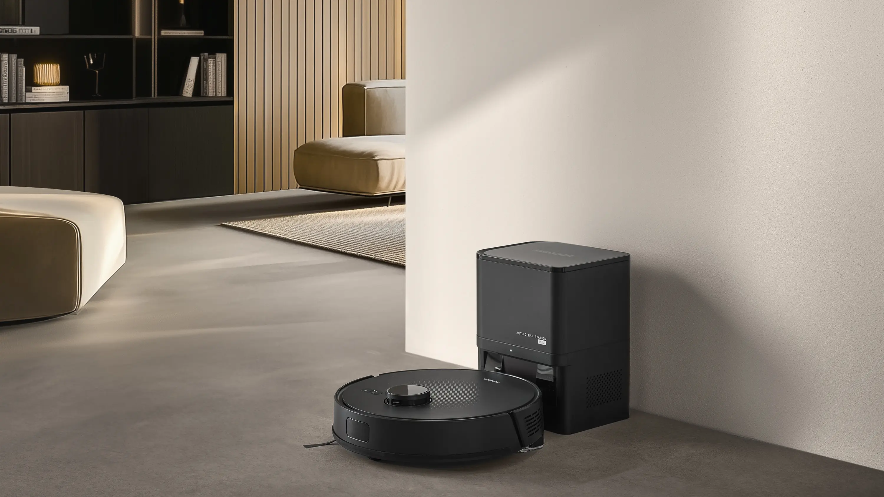 Sencor SRV 9085BK — Laserowy robot z workiem 2 l w stacji