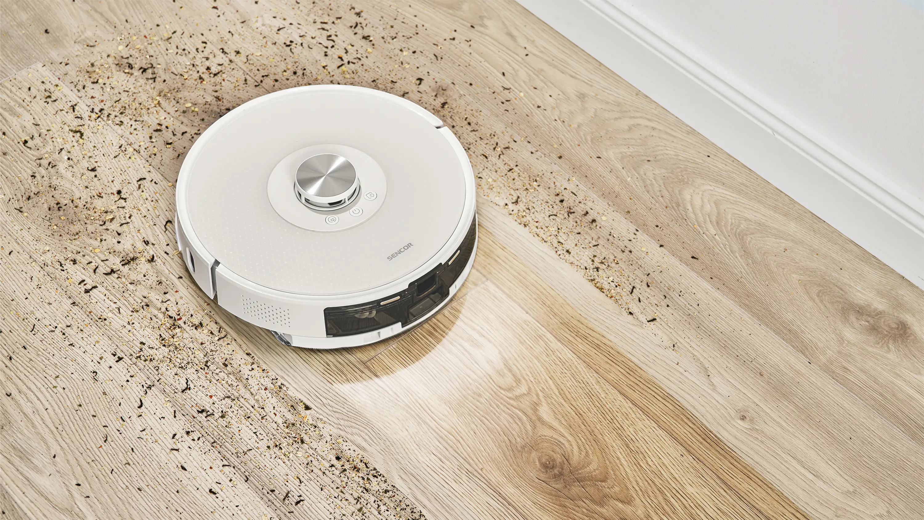 Sencor SRV 9350WH — Biały robot z akumulatorem 5000 mAh