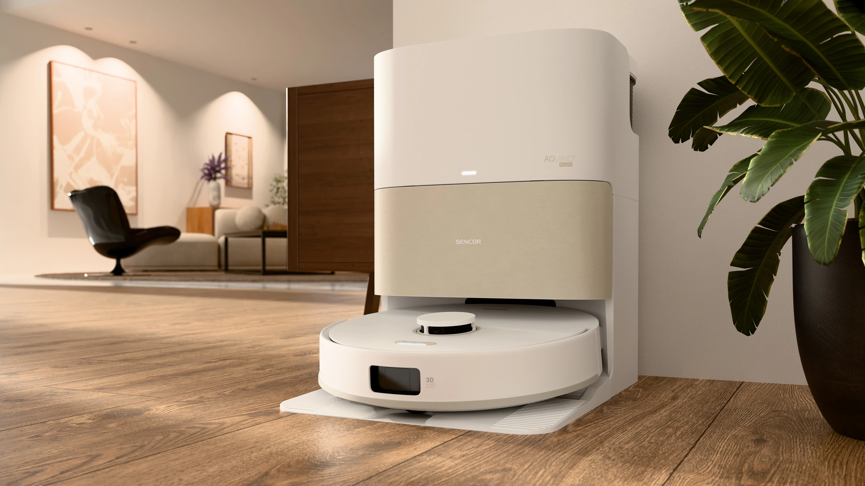 Sencor SRV 9690WH — Odkurzanie i mopowanie z własną stacją