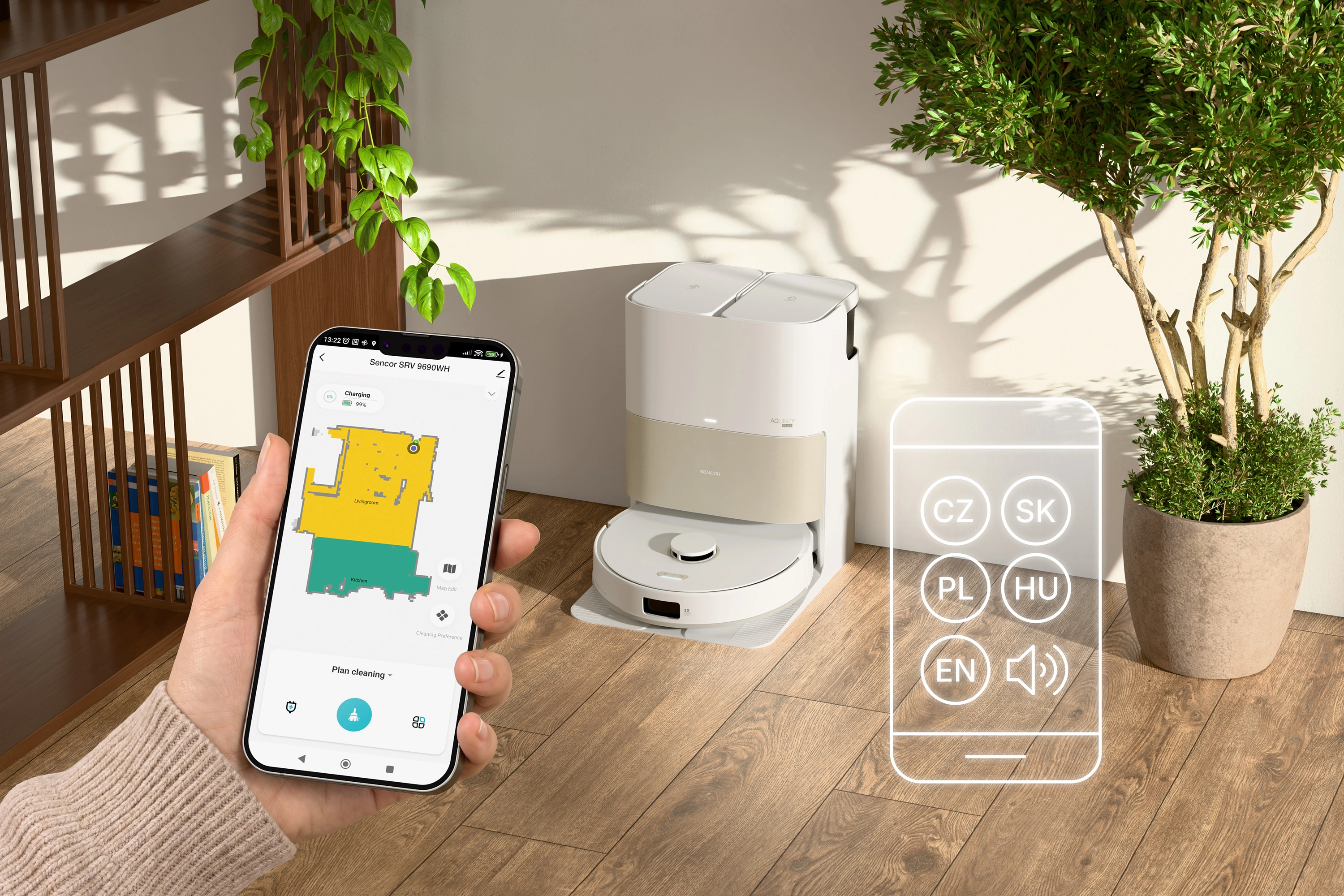 Sencor SRV 9690WH — Obsługa w aplikacji Sencor Home