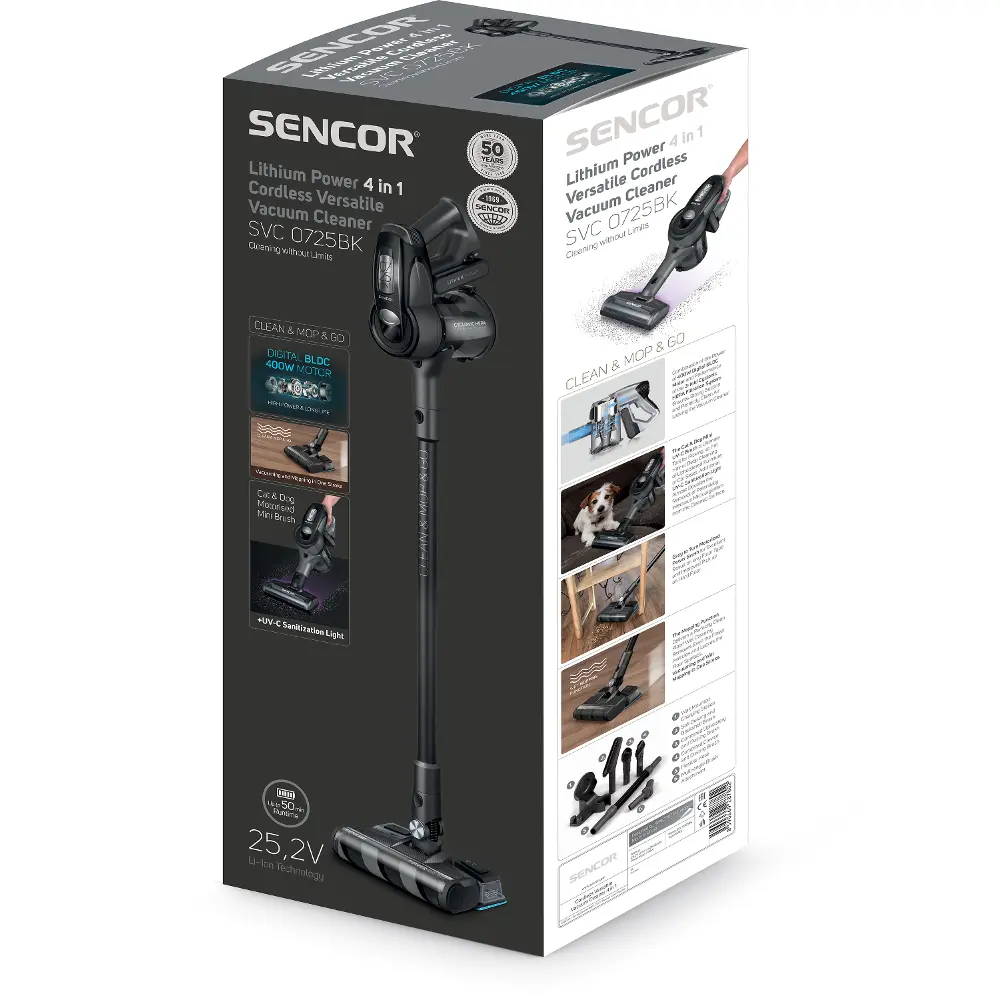 Sencor SVC 0725BK — Odkurzacz stojący 4v1 z mopem — widok 25