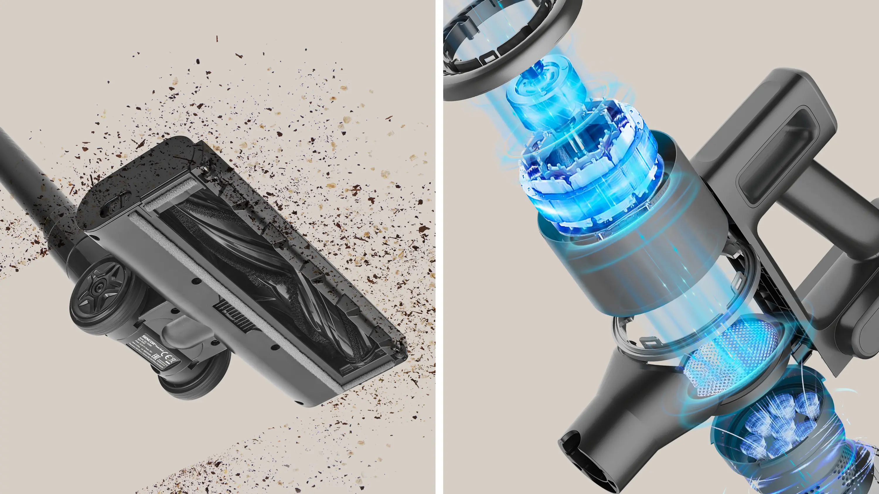 Sencor SVC 7222BK — Silnik 200 W i dwa ustawienia