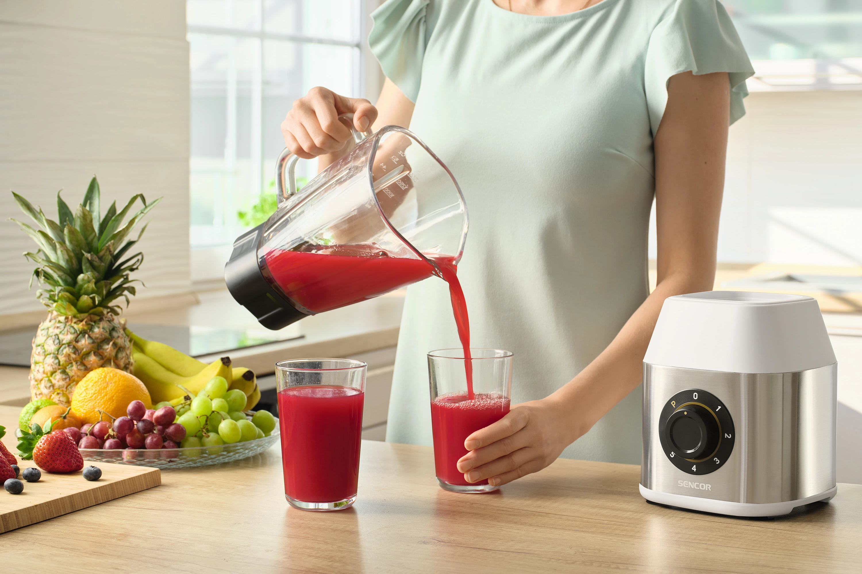 Sencor blender kielichowy ze szklanym dzbankiem SBL 4871WH