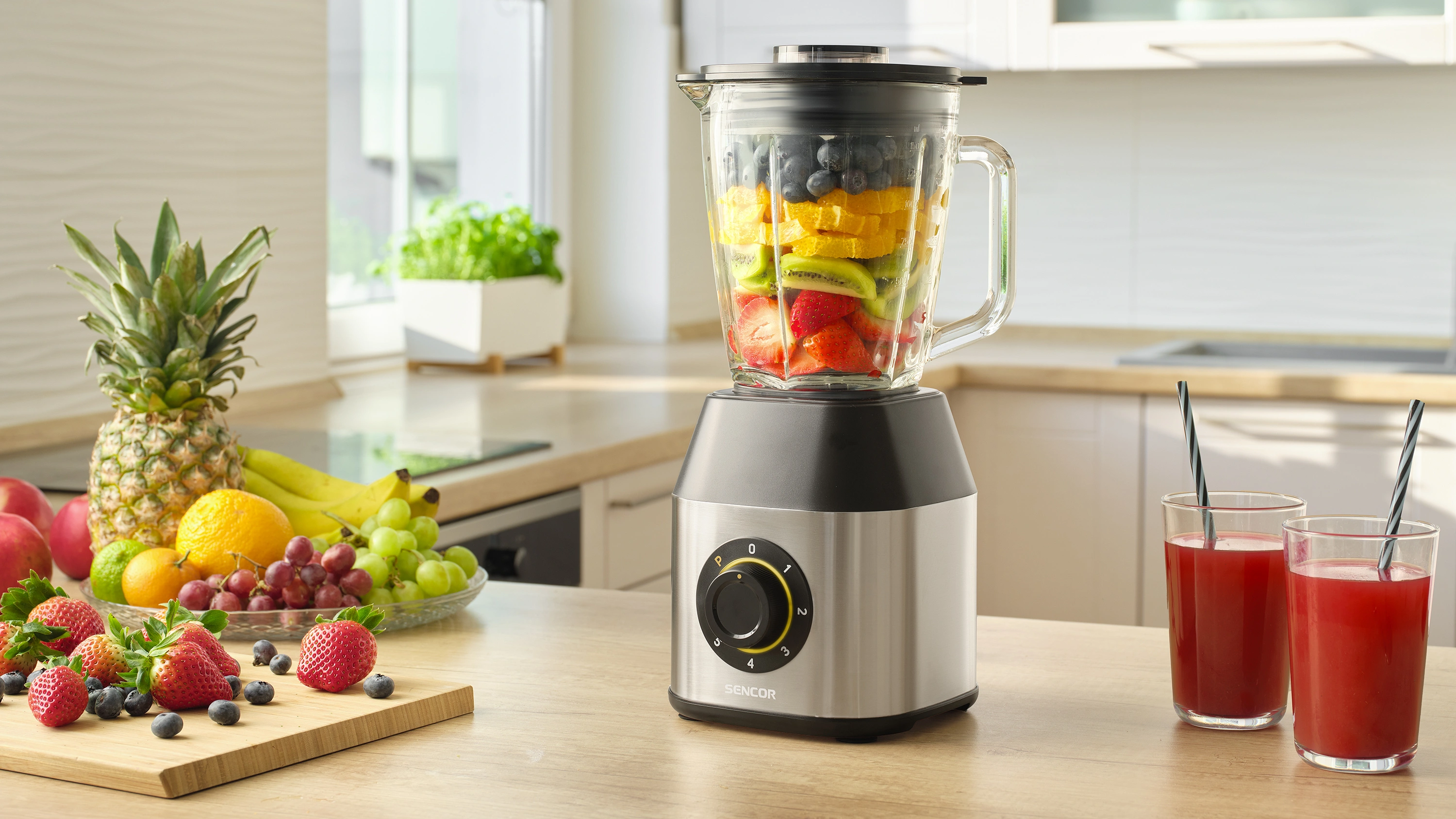 Sencor blender kielichowy ze szklanym dzbankiem SBL 4872BK
