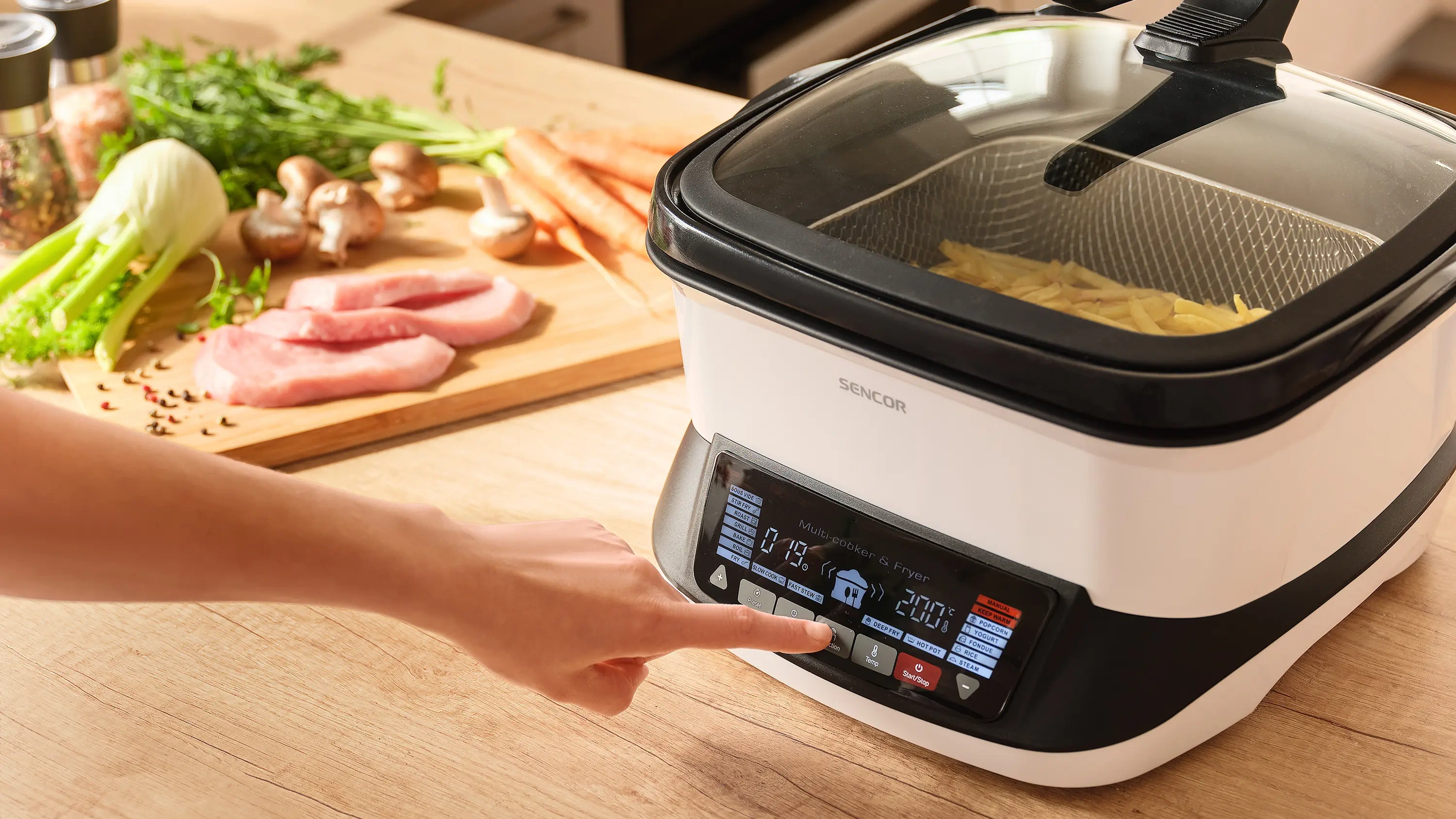 Sencor wielofunkcyjny garnek do smażenia w głębokim tłuszczu SFR 9400WH