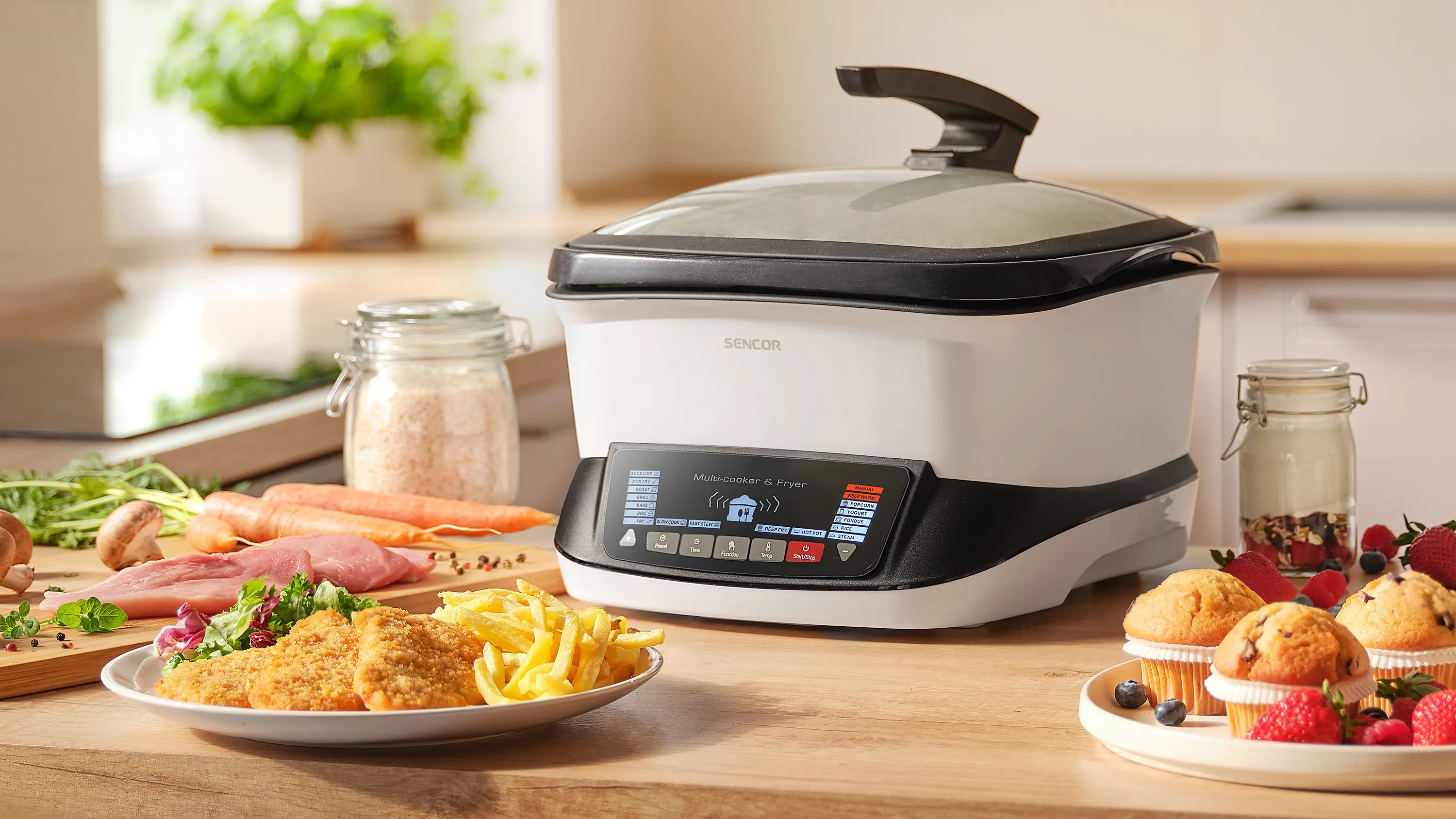 Sencor wielofunkcyjny garnek do smażenia w głębokim tłuszczu SFR 9400WH