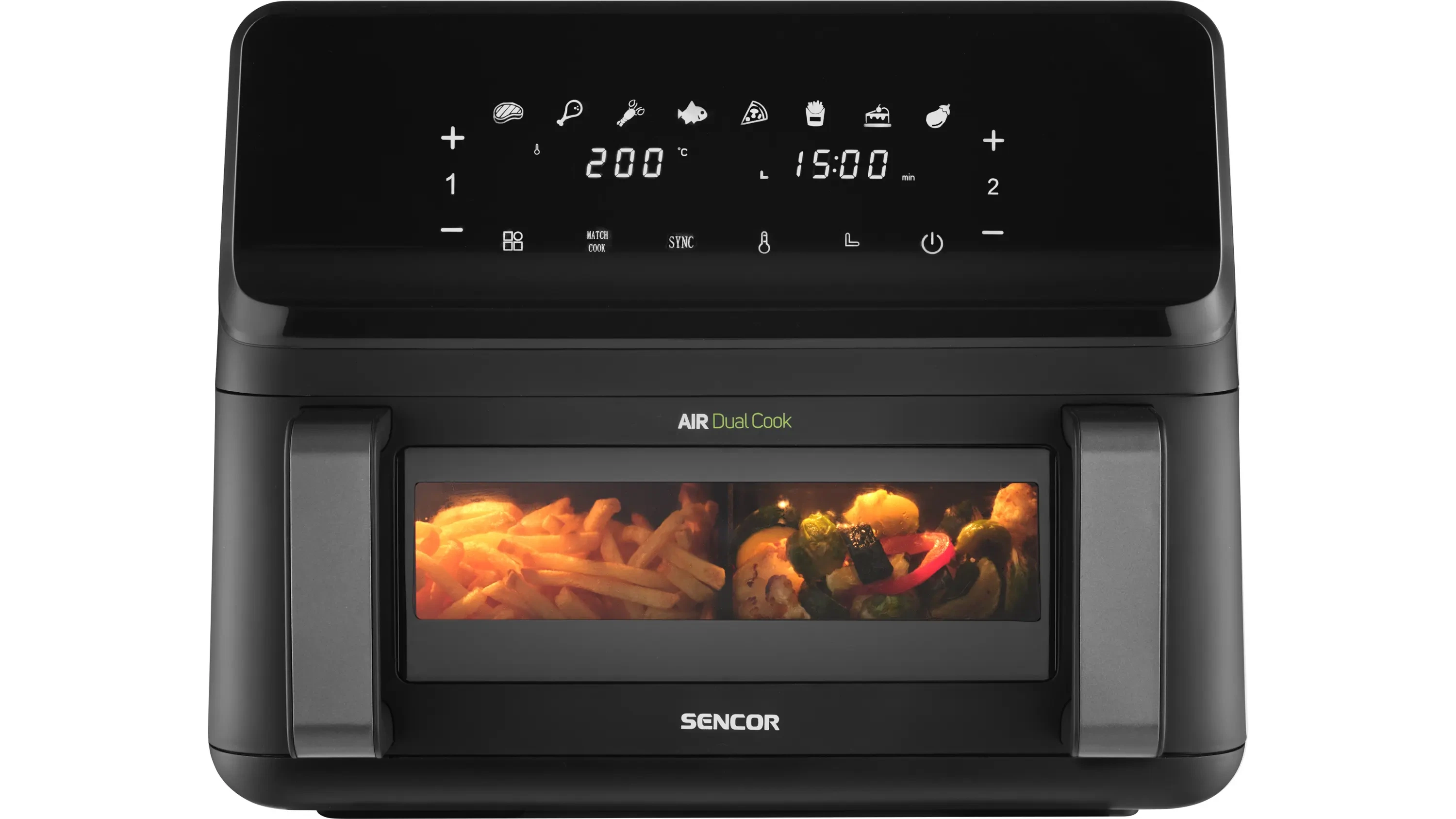 Sencor dwukomorowa frytkownica beztłuszczowa SFR 9650BK