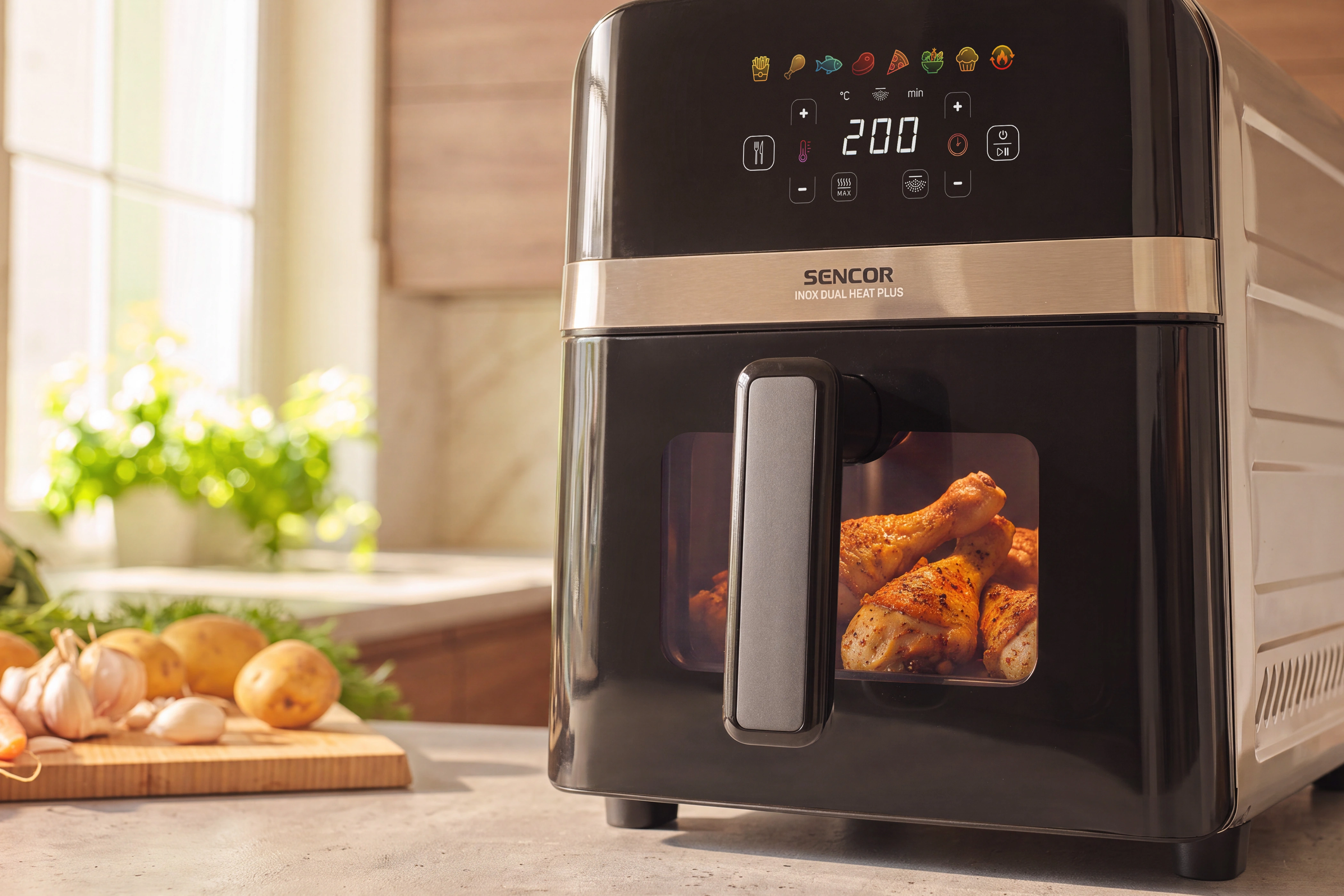 Sencor frytkownica na gorące powietrze SFR 9800SS INOX DUAL HEAT PLUS