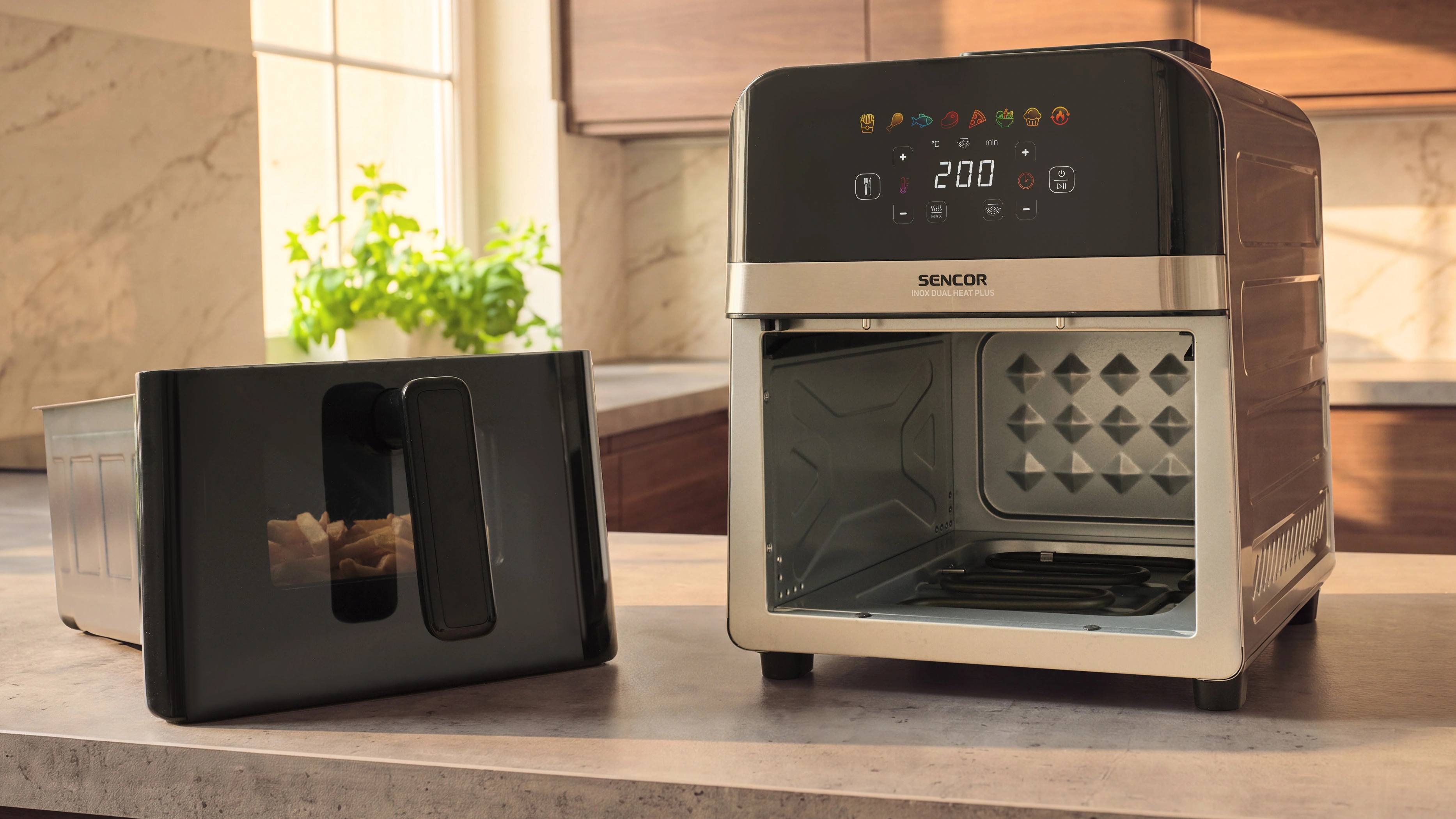 Sencor frytkownica na gorące powietrze SFR 9800SS INOX DUAL HEAT PLUS