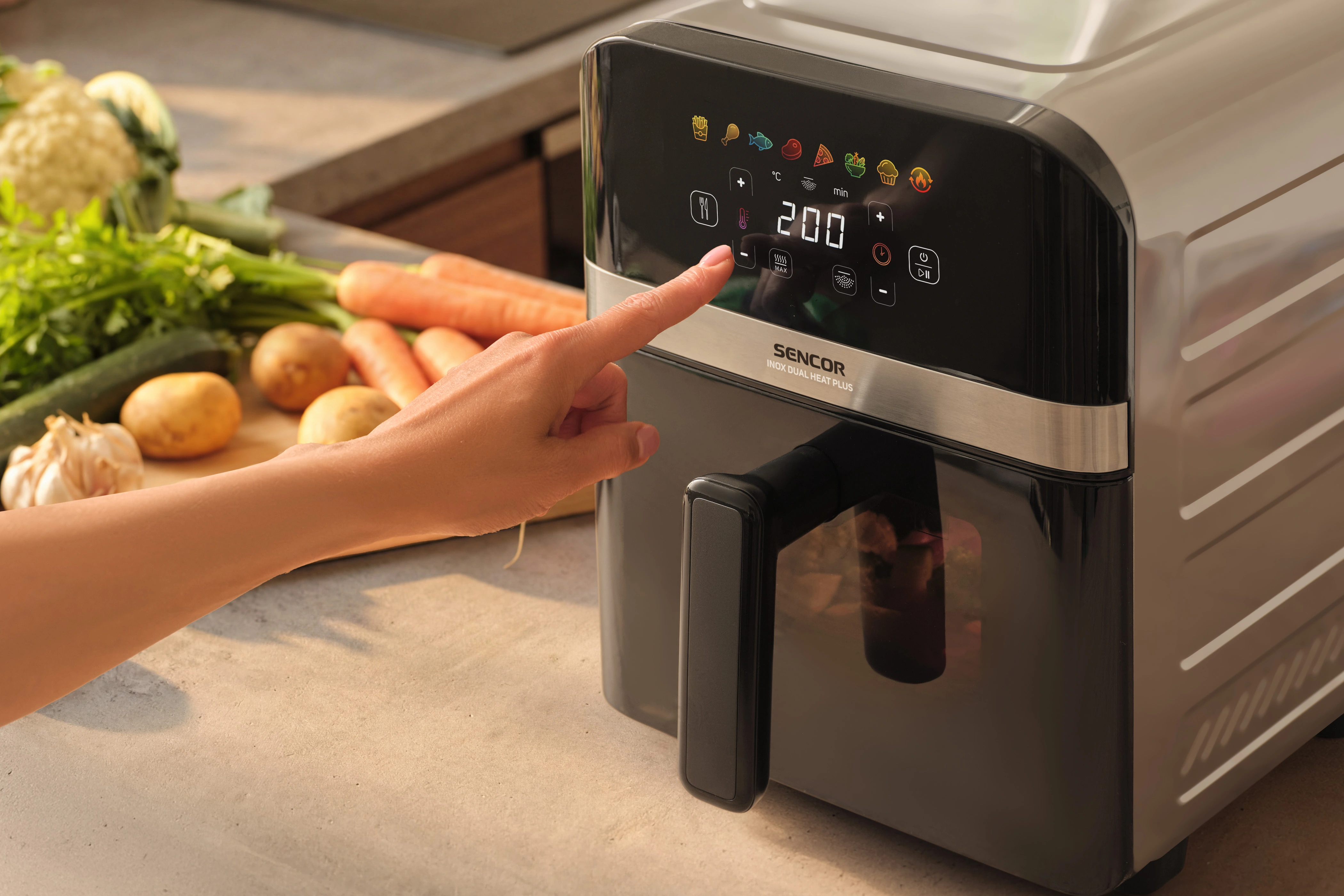 Sencor frytkownica na gorące powietrze SFR 9800SS INOX DUAL HEAT PLUS