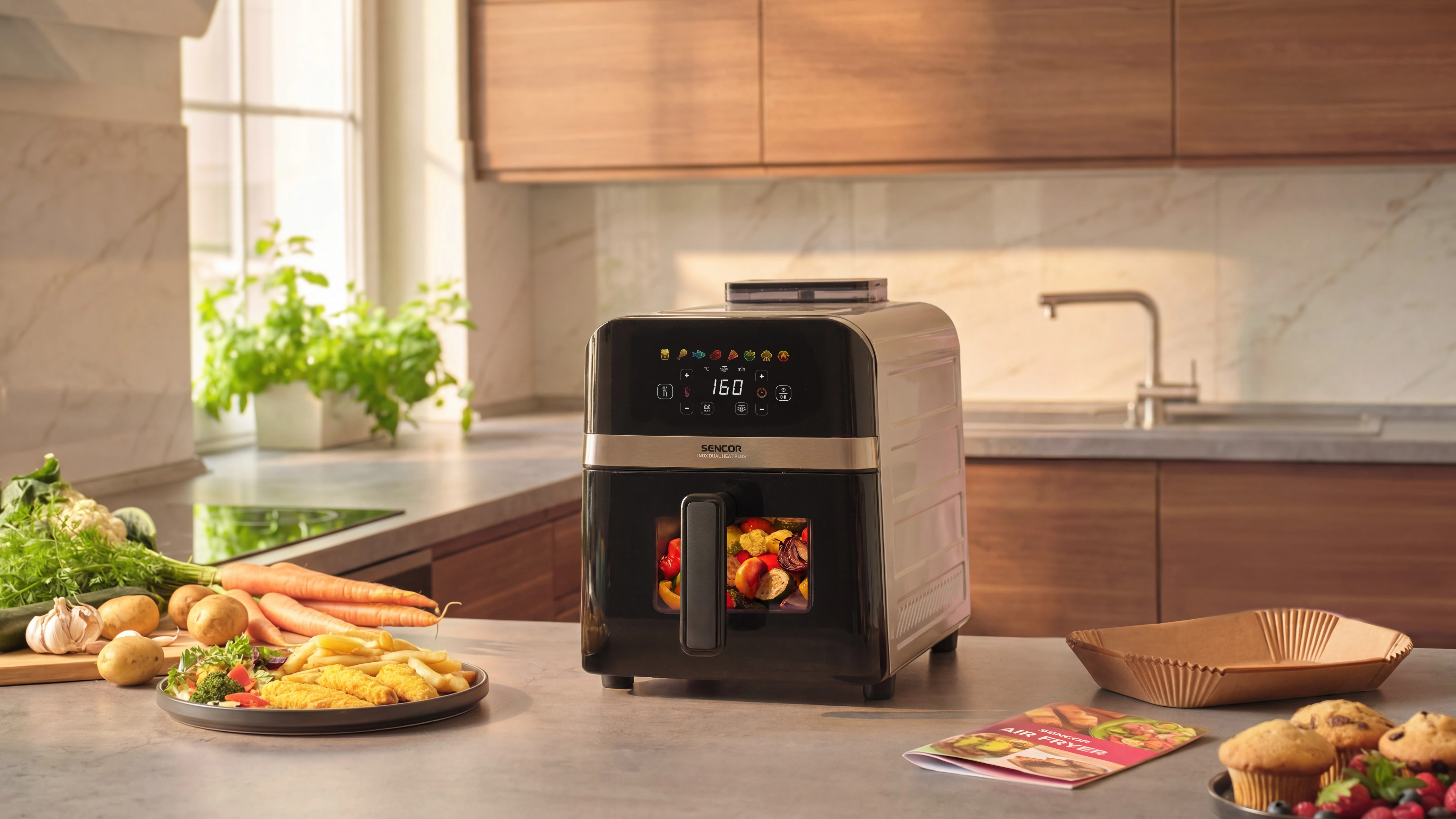 Sencor frytkownica na gorące powietrze SFR 9800SS INOX DUAL HEAT PLUS