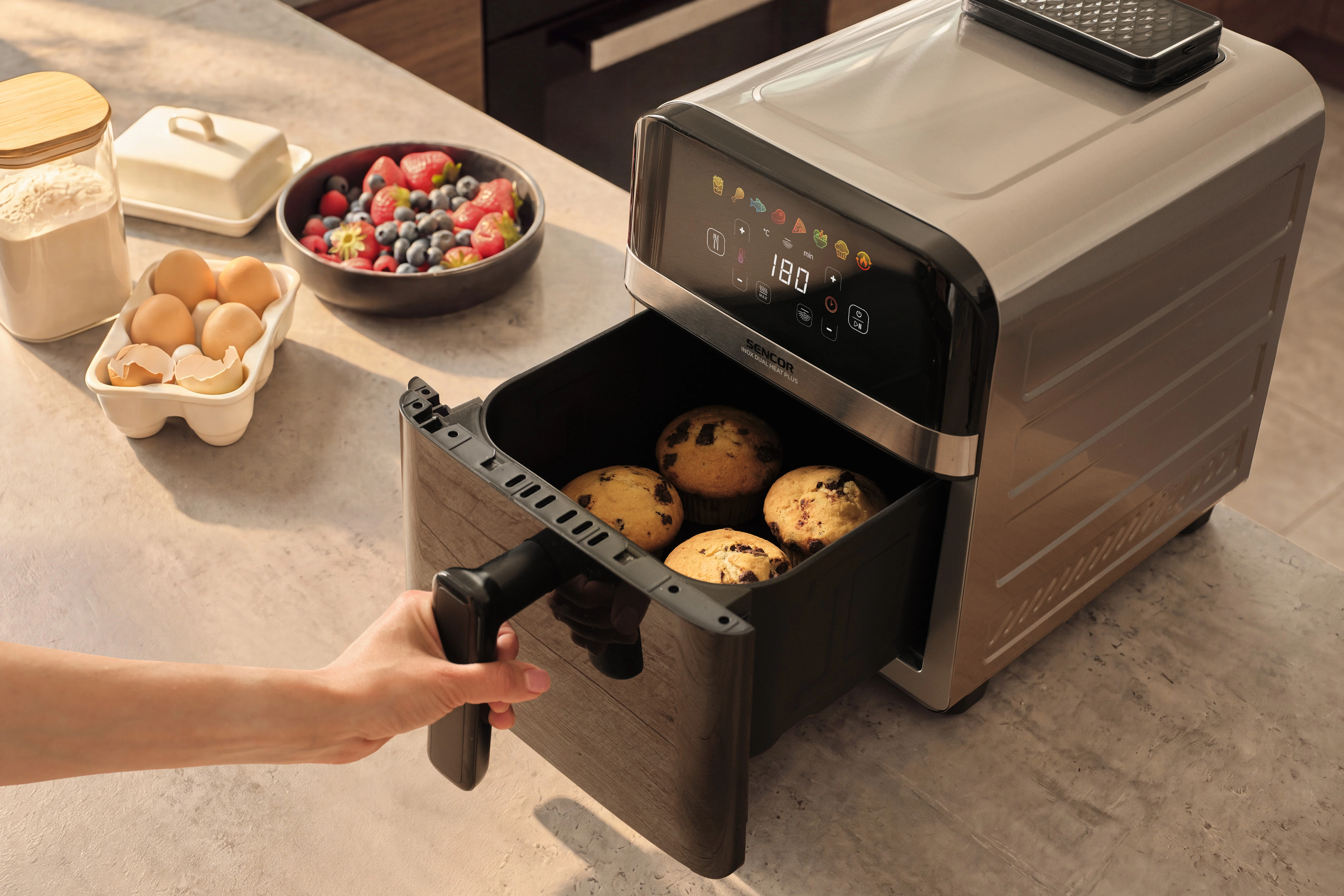 Sencor frytkownica na gorące powietrze SFR 9800SS INOX DUAL HEAT PLUS