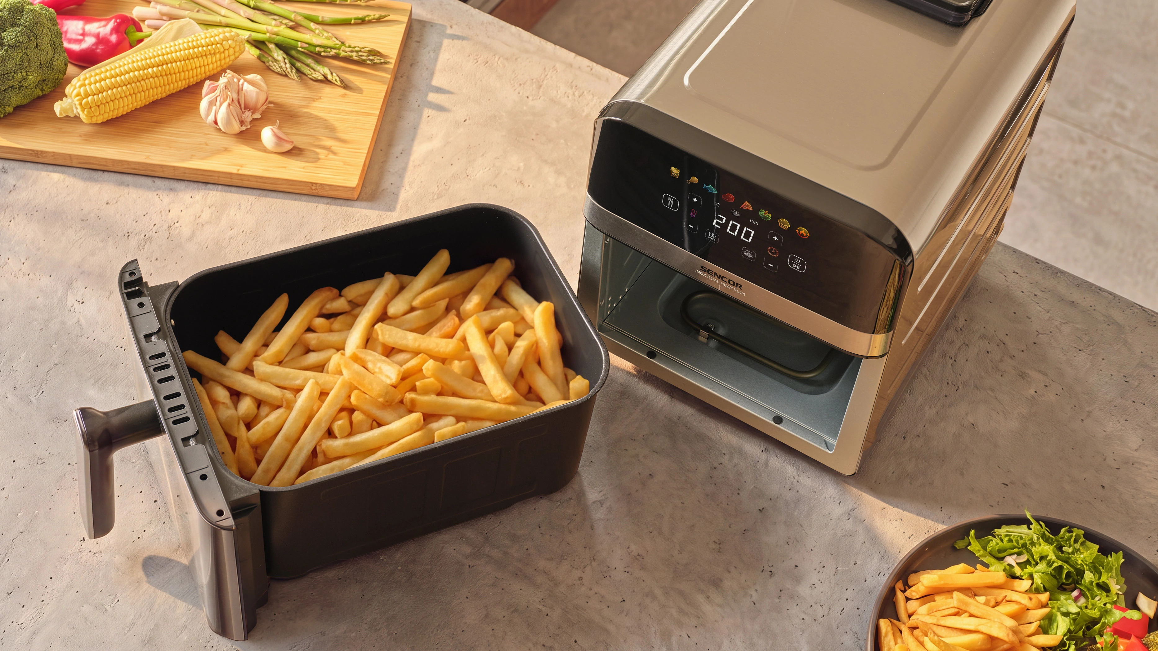 Sencor frytkownica na gorące powietrze SFR 9800SS INOX DUAL HEAT PLUS