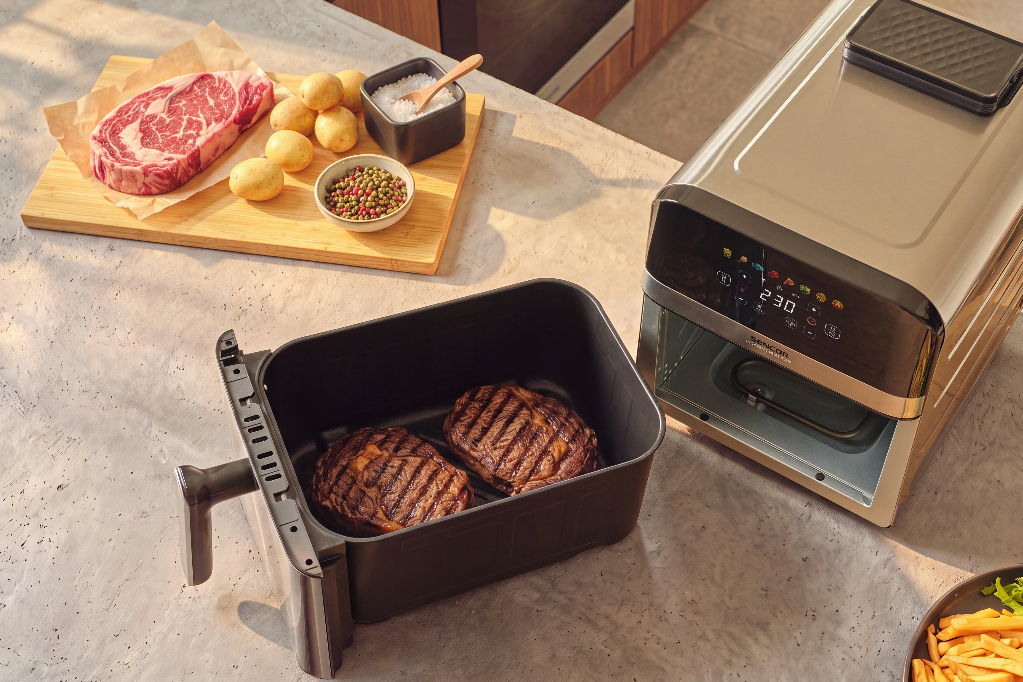 Sencor frytkownica na gorące powietrze SFR 9800SS INOX DUAL HEAT PLUS