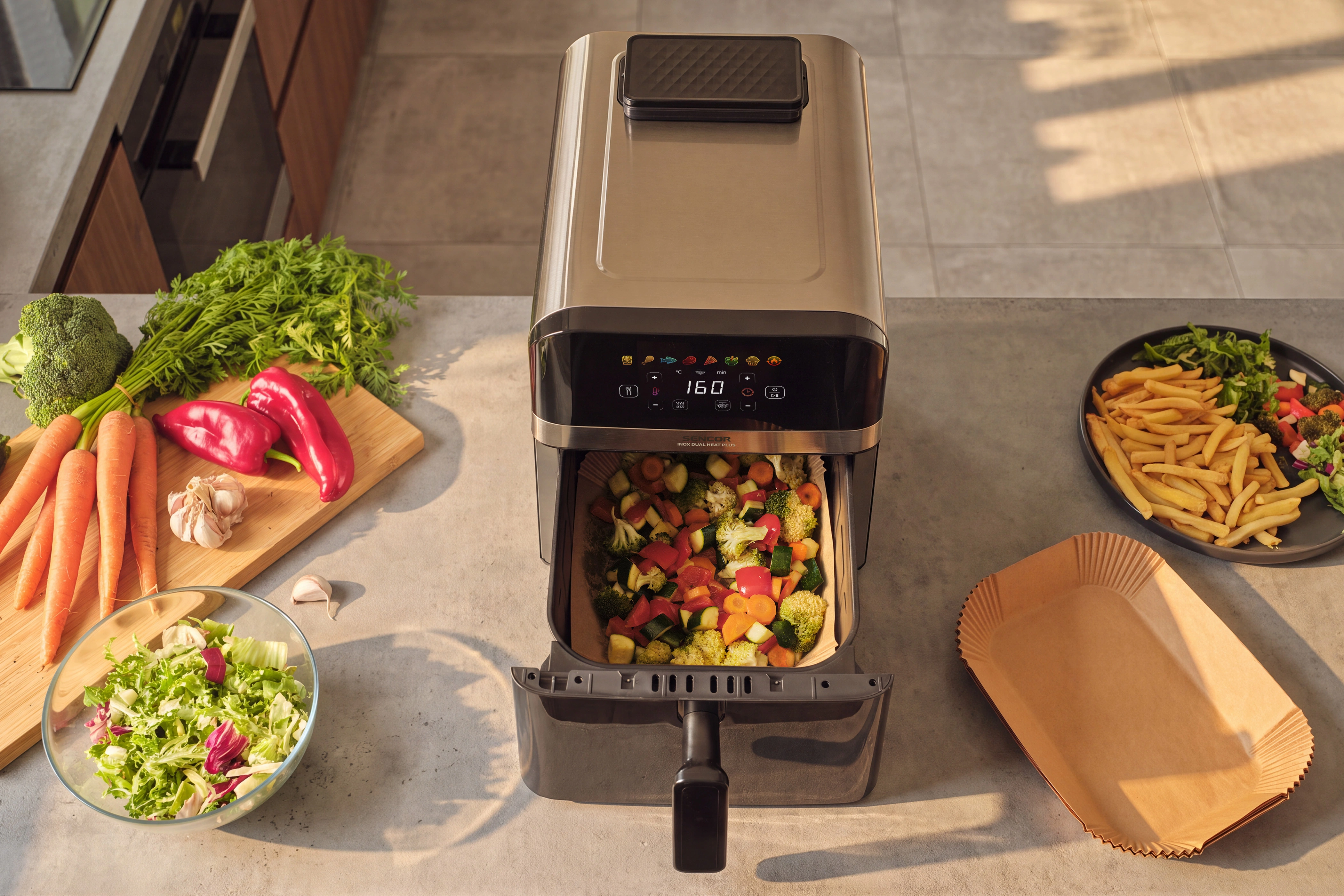 Sencor frytkownica na gorące powietrze SFR 9800SS INOX DUAL HEAT PLUS
