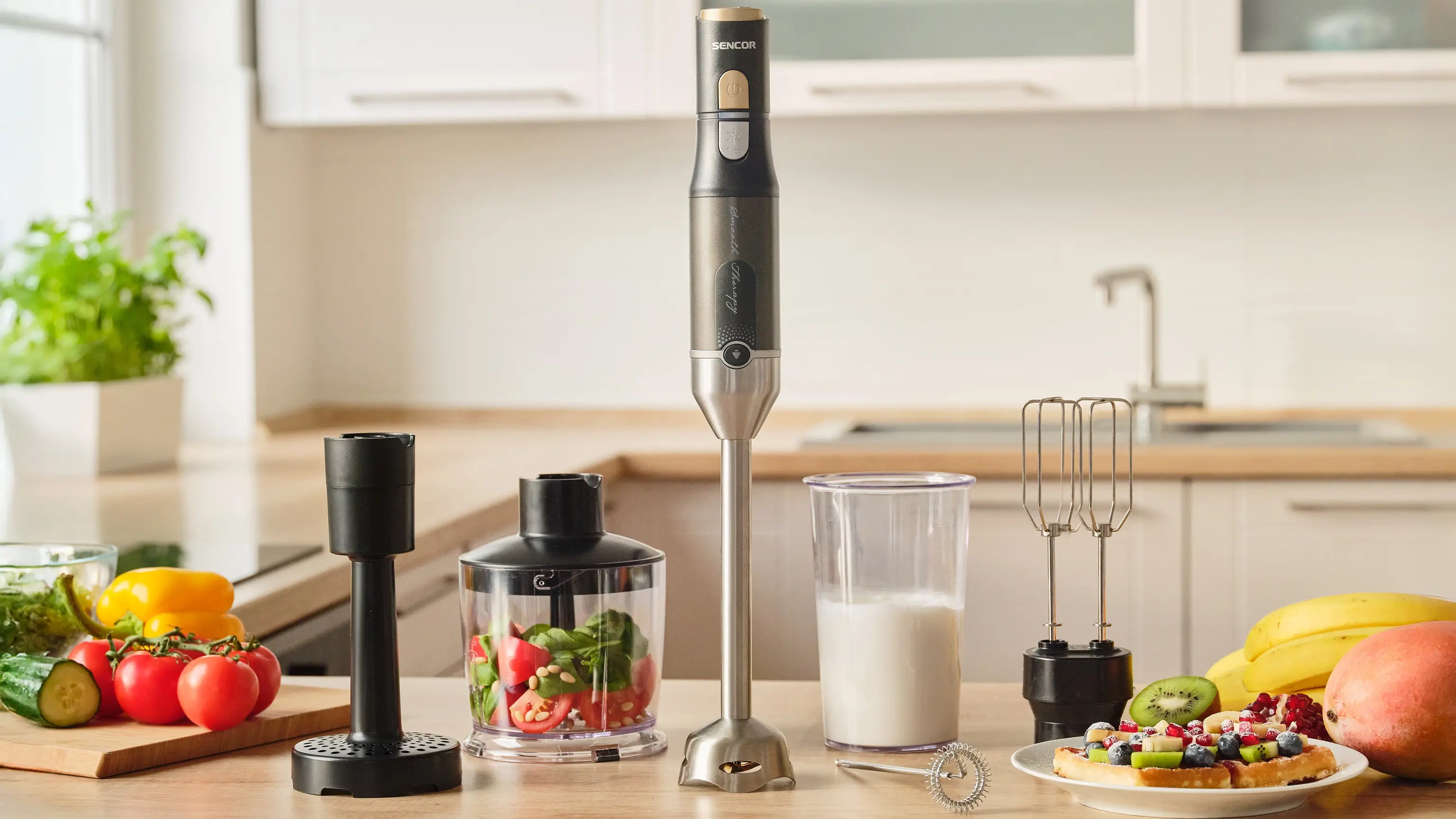 Sencor blender ręczny z tytanowymi nożami quadblade SHB 6442BK