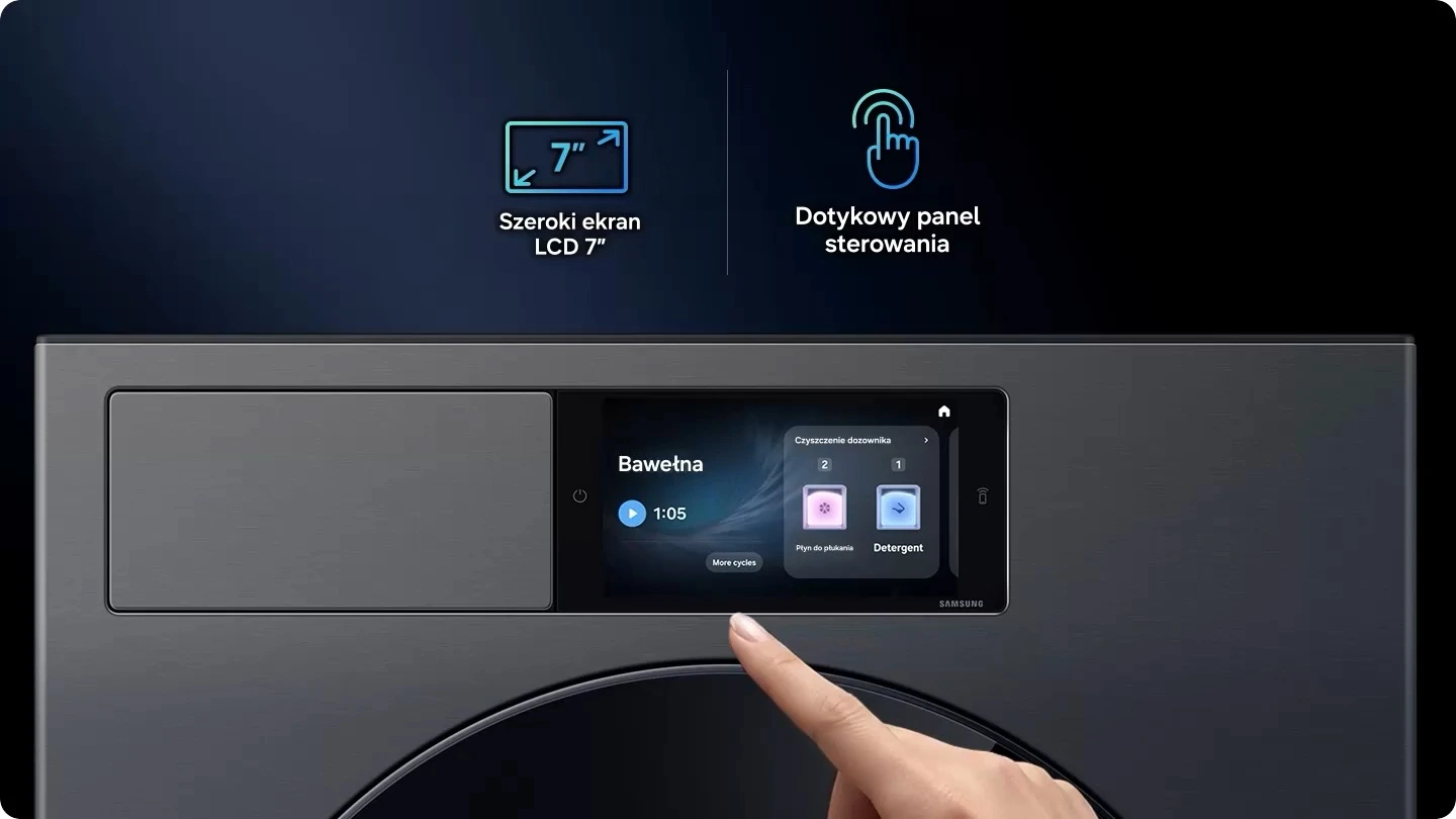 Samsung WF90H11C4ST2 — Dotykowy ekran 7 cali