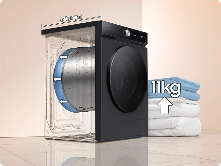Samsung WD11DB7B85GBU4 — SpaceMax i pojemność bębna
