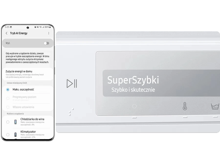 Samsung DV9MDG6845LHU4 — Tryb AI Energy Mode