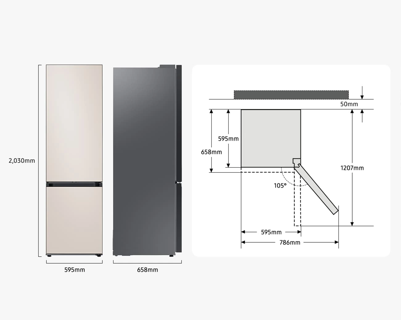 Lodówka Bespoke AI z dolnym zamrażalnikiem No Frost Twin Cooling Plus™ wys. 203 cm RB38C7B6BAP/EF — widok 6