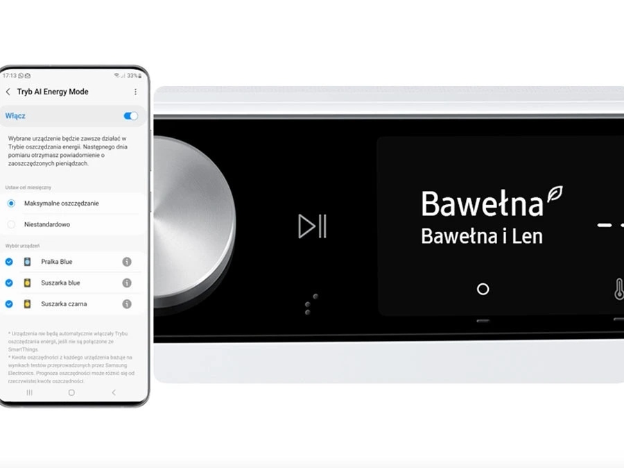 Samsung WW11DG6B85LKU4 — Tryb AI Energy Mode