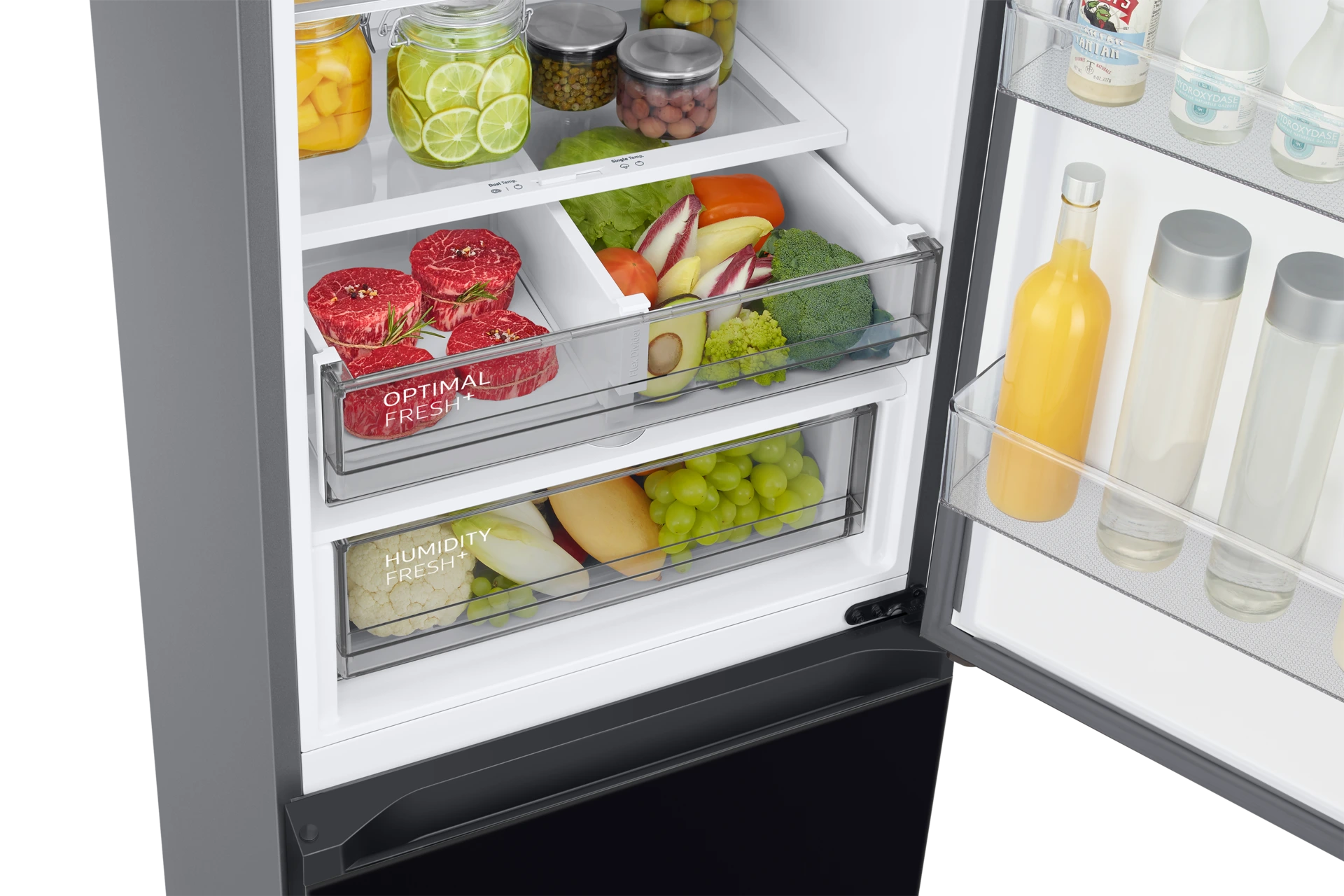 Lodówka Bespoke AI z dolnym zamrażalnikiem No Frost Optimal Fresh + wys. 203 cm RB38C7B5E22/EF — widok 7