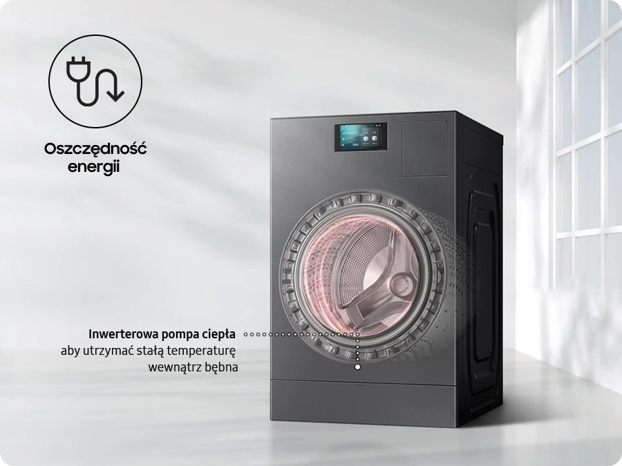 Samsung WD18DB8995BZT2 — Suszenie z pompą ciepła