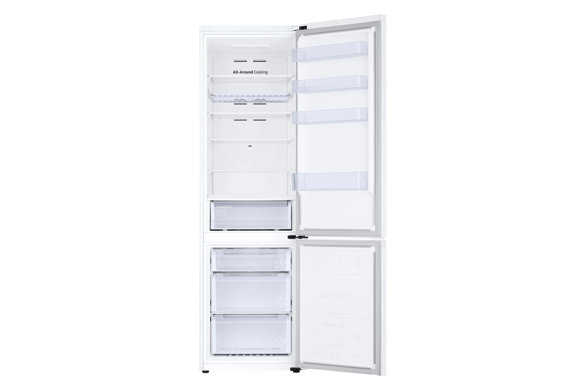 Lodówka AI z dolnym zamrażalnikiem No Frost SpaceMax™ wys. 203 cm RB38C672CWW/EF — widok 3