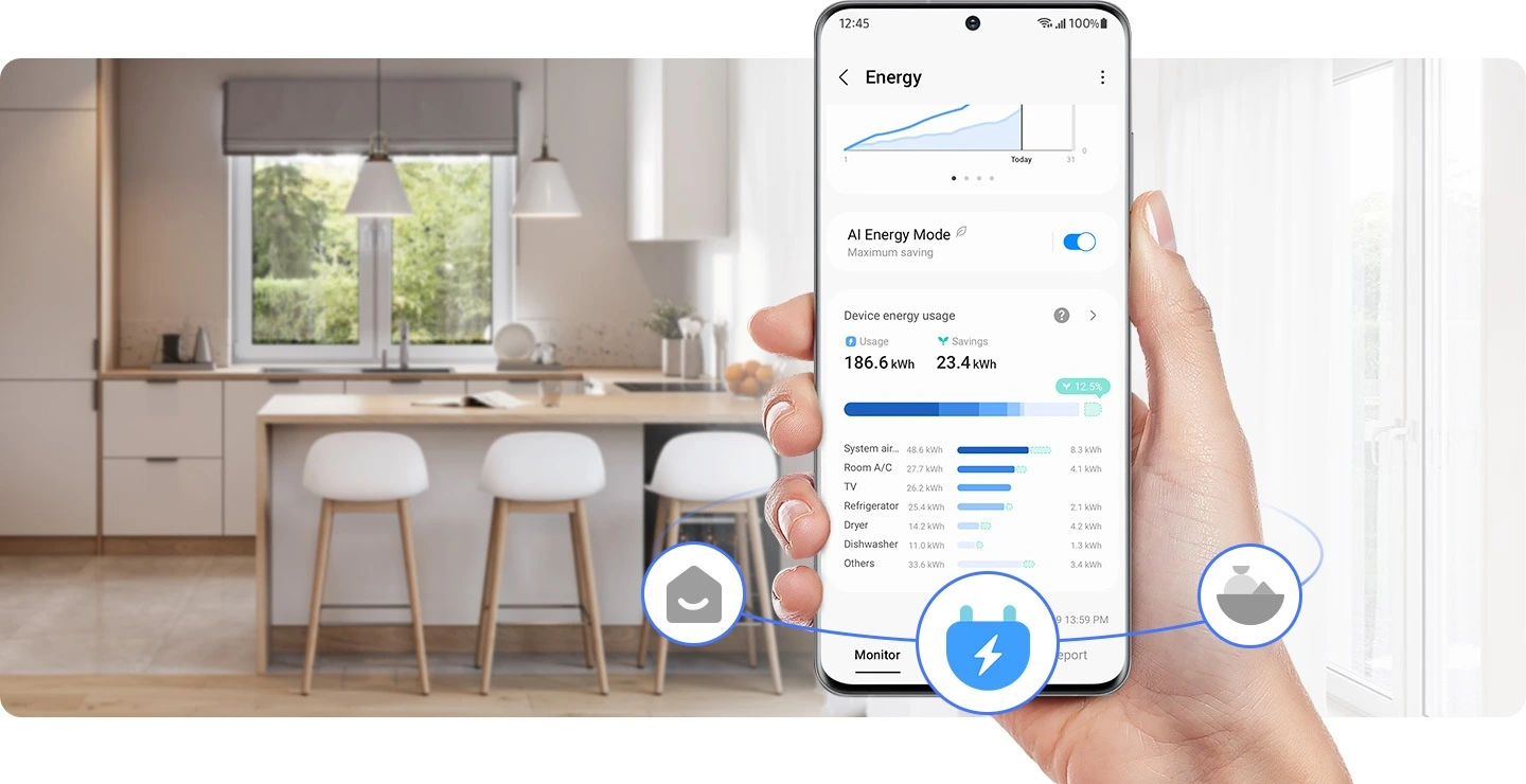 Samsung RB34C672DBN/EF — Tryb AI Energy Mode