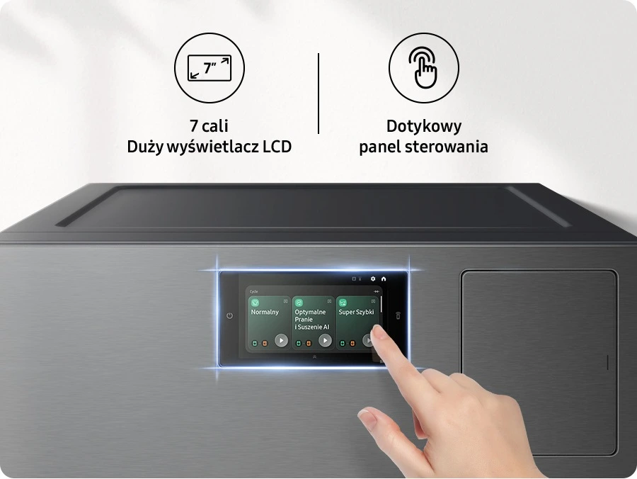 Samsung WD18DB8995BZT2 — Dotykowy ekran 7 cali