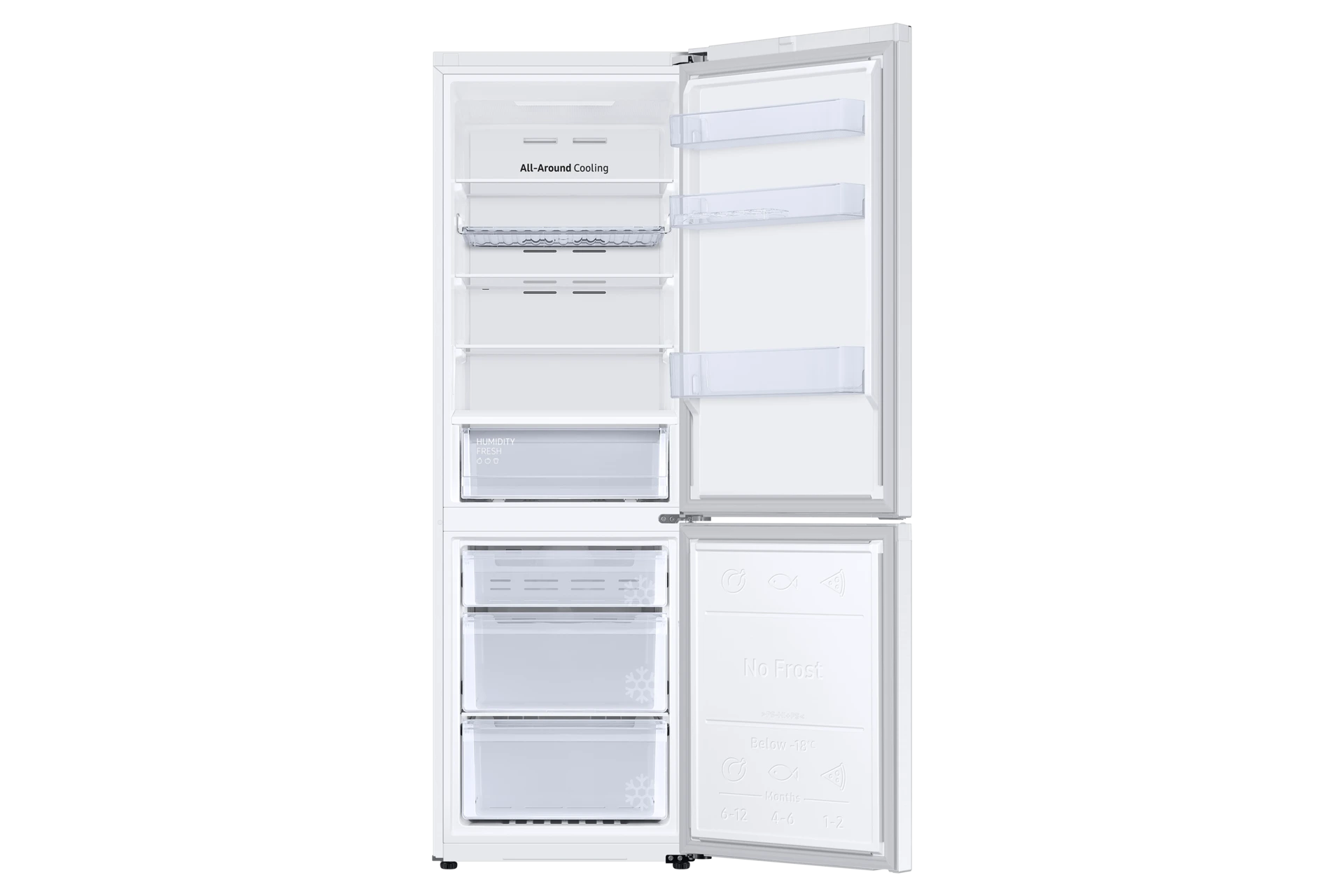 Lodówka AI z dolnym zamrażalnikiem No Frost SpaceMax™ wys. 185,3 cm RB34C672EWW/EF — widok 3