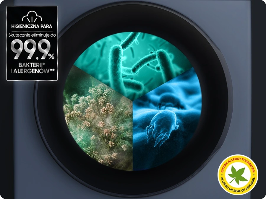 Samsung WW90DG6U85LBU4 — Pranie z Higieniczną parą