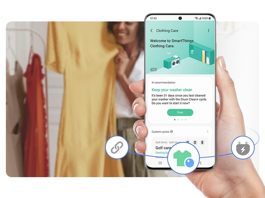 Samsung WW11DB8B95GHU4 — SmartThings Clothing Care