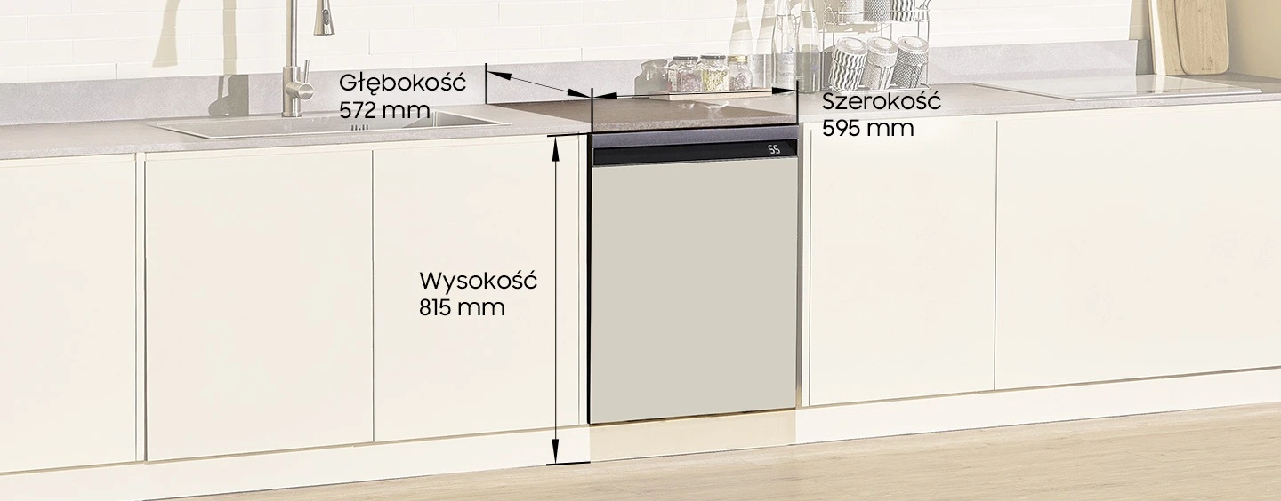 Samsung DW60BB890UAPET — Wymiary i przestrzeń do ustawienia