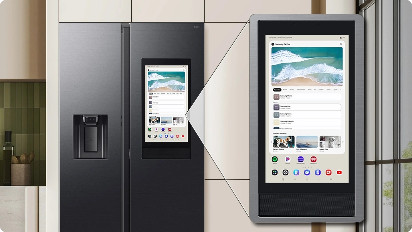 Samsung RS90F66BEFEO — Family Hub z ekranem 21,5 cala