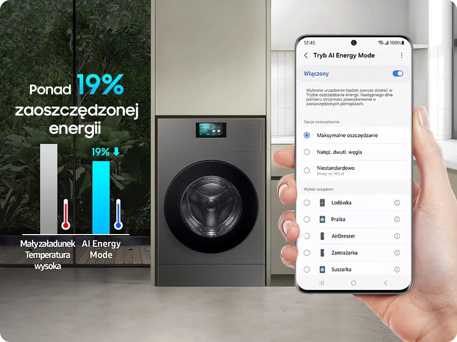 Samsung WD18DB8995BZT2 — AI Energy Mode w SmartThings