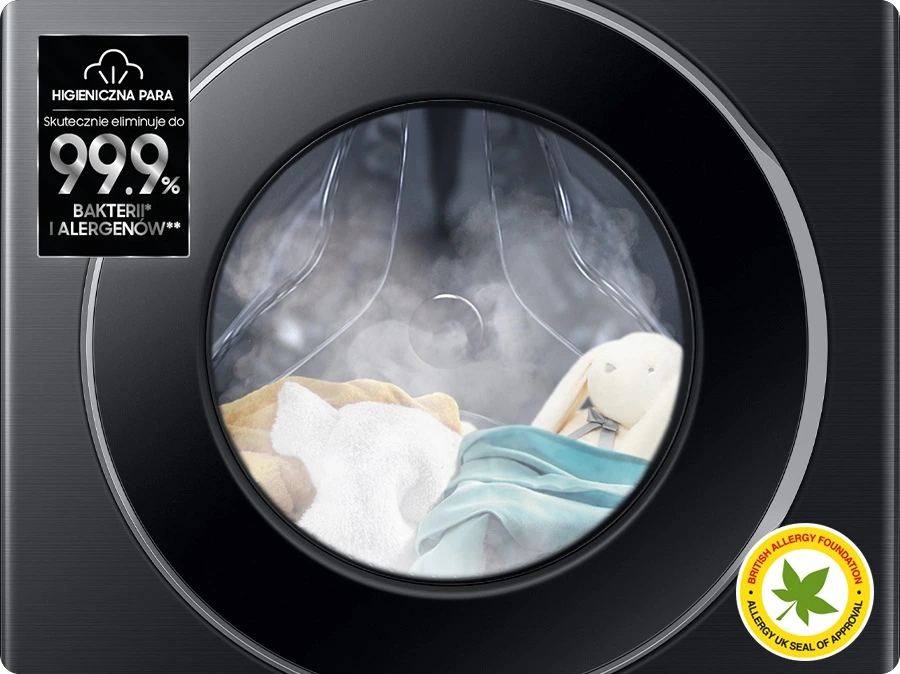 Samsung WW90DG6U25LBU4 — Pranie z Higieniczną parą