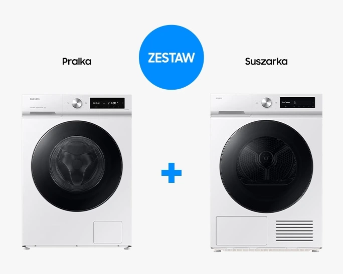 Zestaw Pralka Bespoke AI 11kg WW11DB7B34GWU4 + Suszarka Bespoke AI 9kg DV90DB7845GWU4 — widok 1