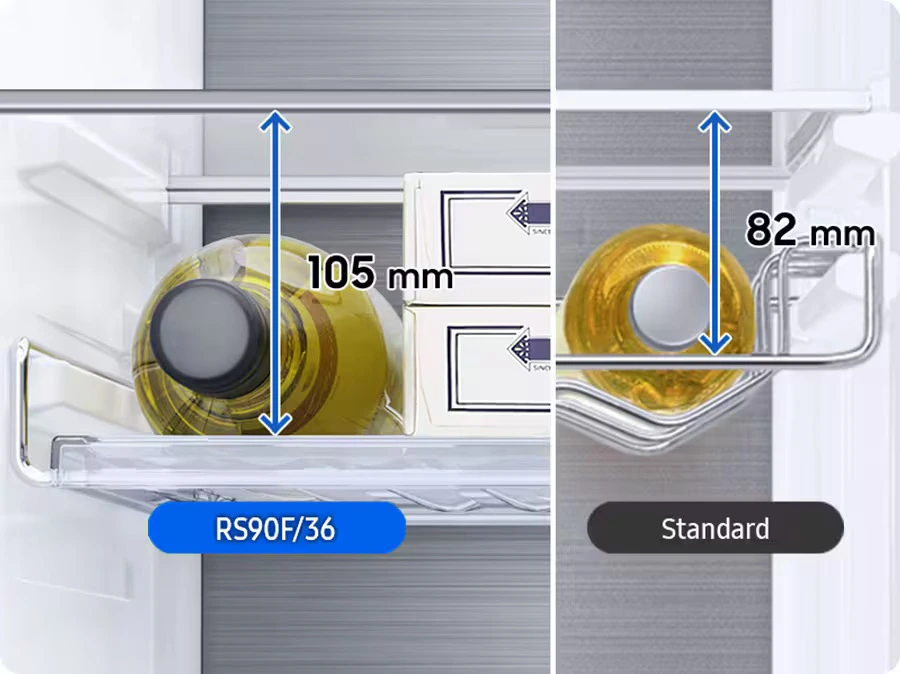 Samsung RS80F64KEFEO — Wielofunkcyjna półka na butelki