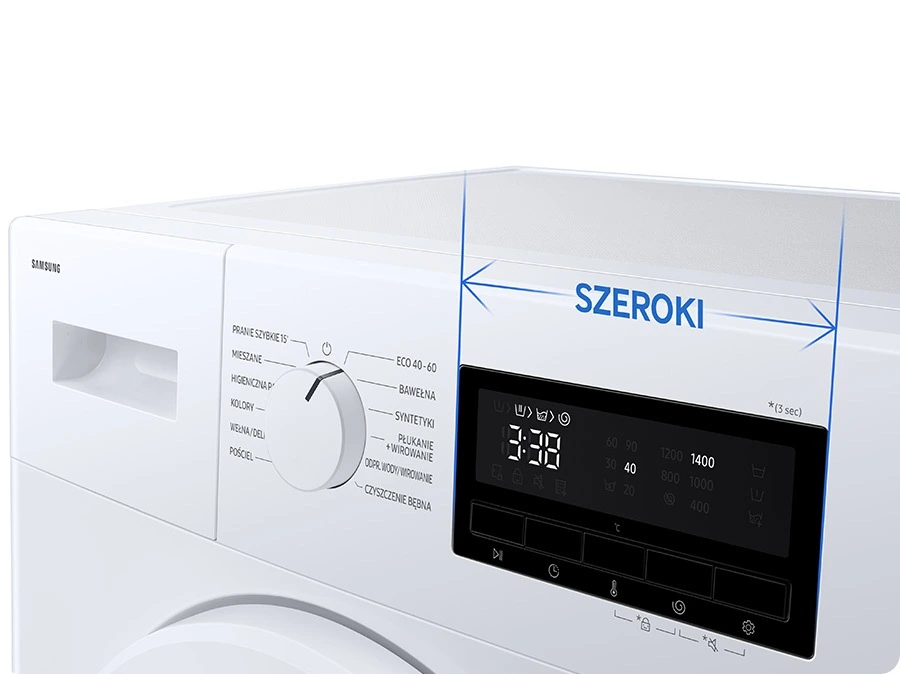 Samsung WW80FG3M05TWEO — Czytelny panel LED