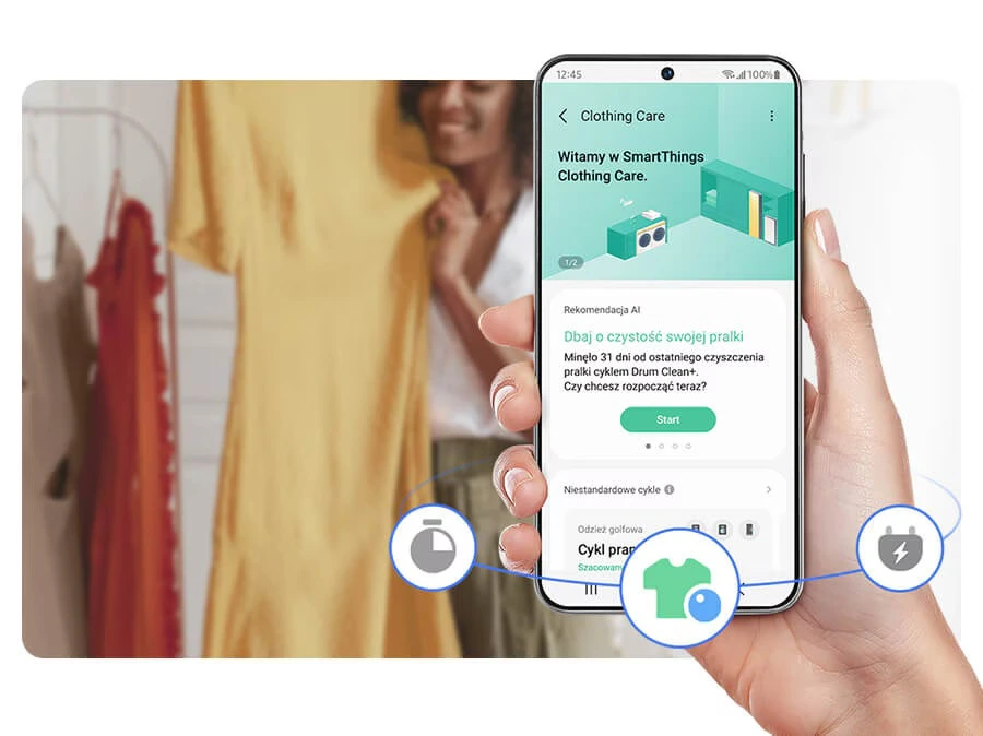 Samsung DV90DG6845LBU4 — SmartThings Clothing Care