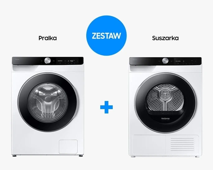 Zestaw Pralka AI 9kg WW90DG6U85LKU4 + Suszarka AI 9kg DV90DG6845LKU4 — widok 1