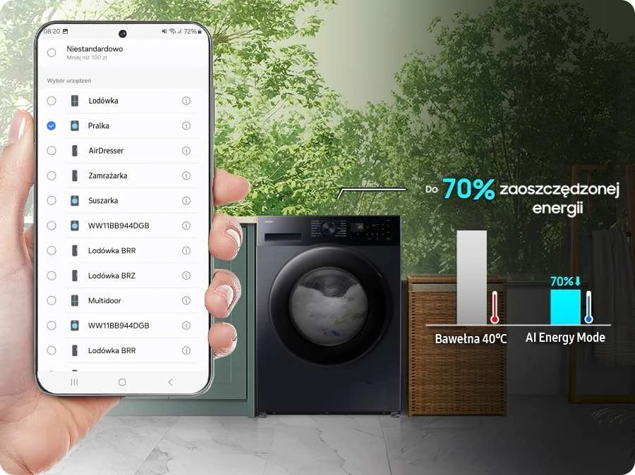 Samsung WW90DG5G34ABEO — Tryb AI Energy Mode