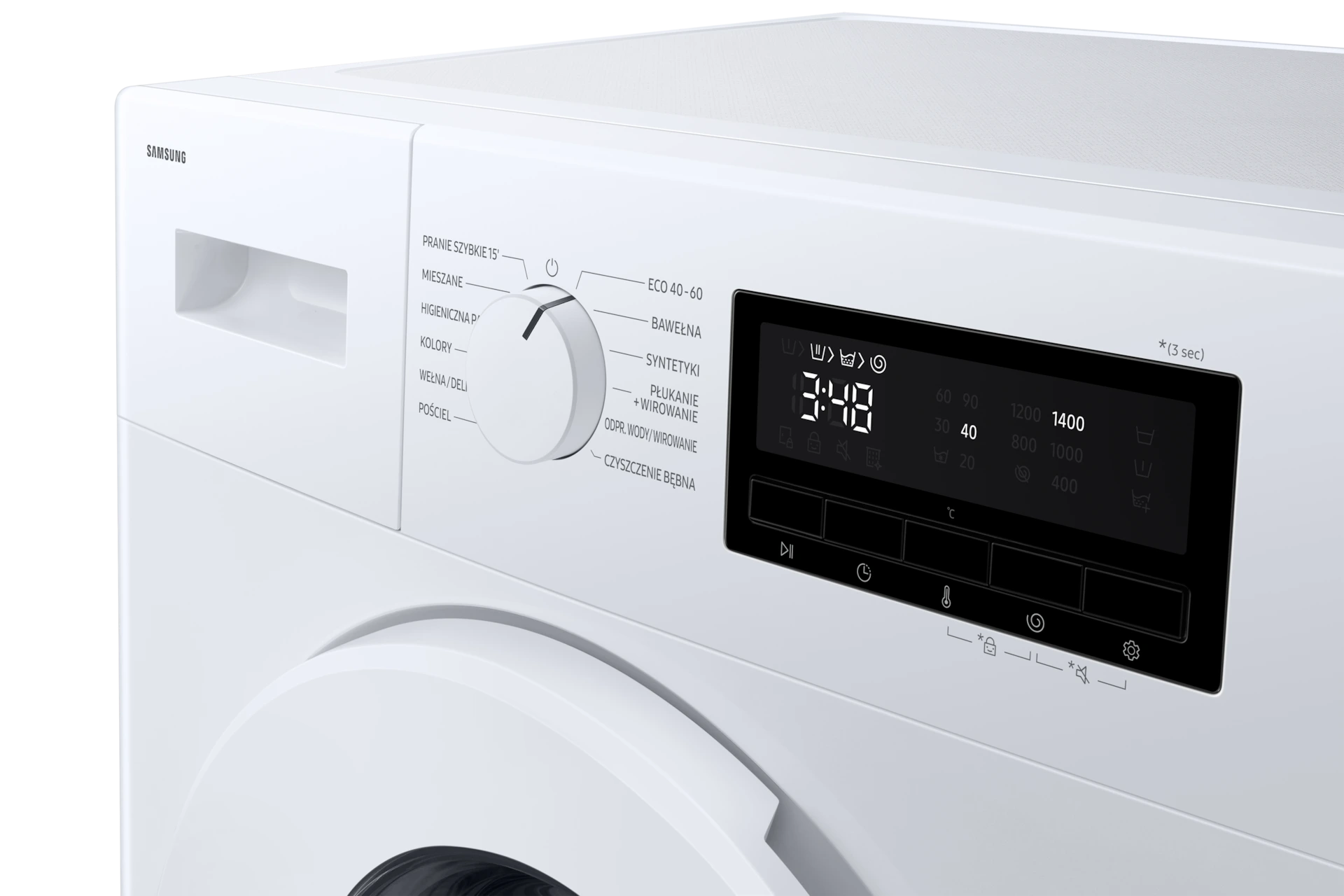 Pralka Higieniczna Para Program Szybki 15' WW90FG3M05TWEO Seria 3000 — widok 7