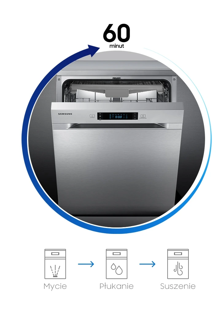 Samsung DW60M6050FS/EC — Program ekspresowy 60 minut